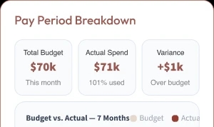 Budget vs actual